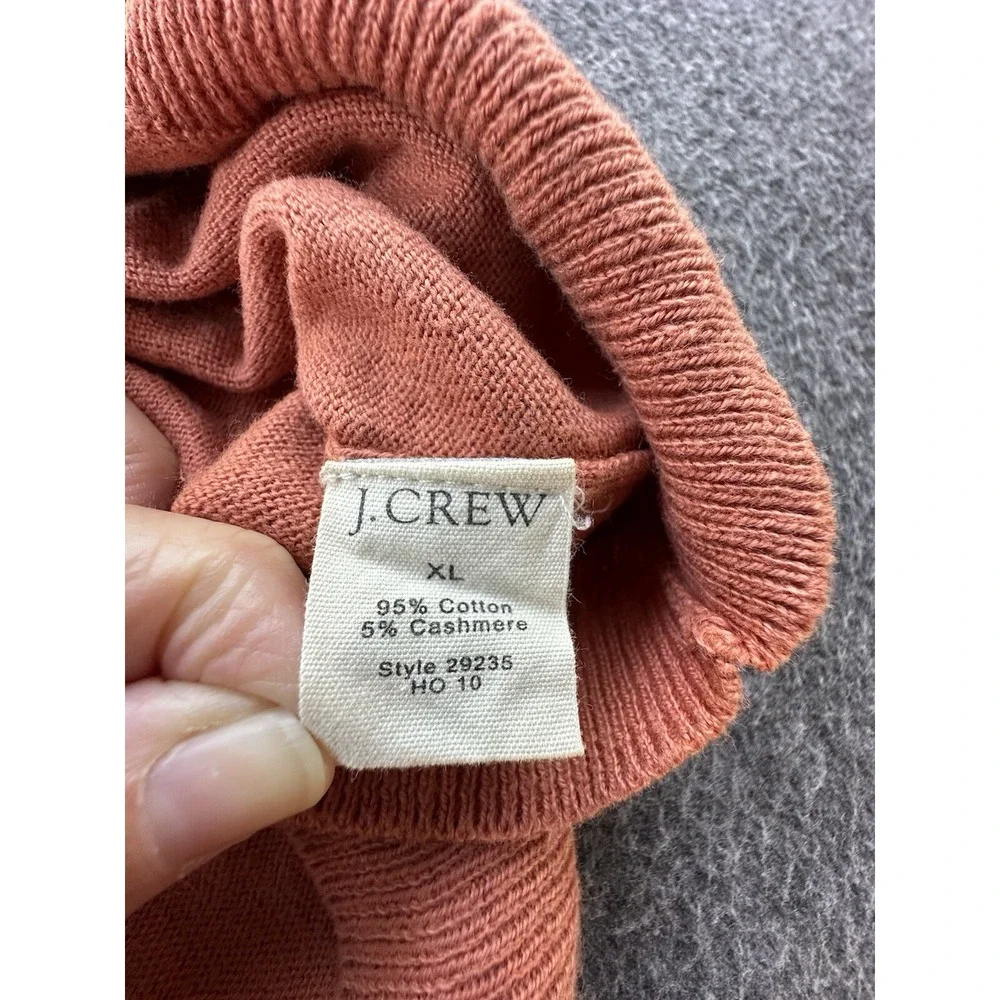 J. Crew Sweater Men X-Large Burnt Orange V Neck‎ Pullover Cashmere Cotton Casual